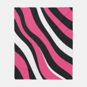 Roze en Zwarte Zebra Stripes Fleece Deken (Voorkant)