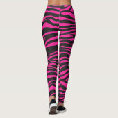 Roze en Zwarte Zebra Stripes Leggings (Achterkant)