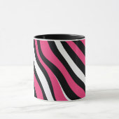 Roze en Zwarte Zebra Stripes Mok (Midden)