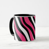Roze en Zwarte Zebra Stripes Mok (Voorkant links)
