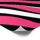 Roze en Zwarte Zebra Stripes Poster (Hoek)