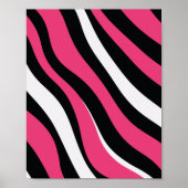 Roze en Zwarte Zebra Stripes Poster (Voorkant)