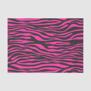 Roze en Zwarte Zebra Stripes Tissuepapier