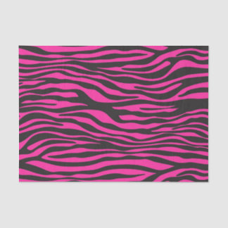 Roze en Zwarte Zebra Stripes Tissuepapier