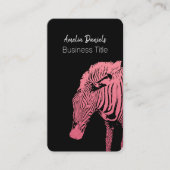 Roze en zwarte Zebra Visitekaartje (Voorkant)
