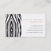 Roze en zwarte Zebra Visitekaartjes (Achterkant)