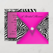 Roze en zwarte Zebra Vrijgezellenfeest Kaart (Voorkant / Achterkant)