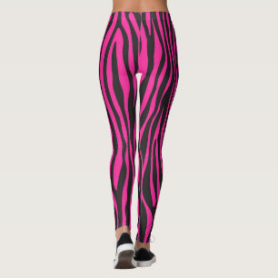 Roze en zwarte zebraprint leggings