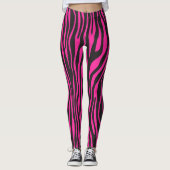 Roze en zwarte zebraprint leggings (Voorkant)