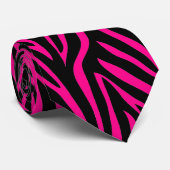 roze en zwarte zebrastrepen stropdas (Opgerold)