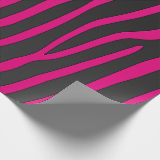 Roze en zwarte zebrastripes — Dierafdrukken Cadeaupapier (Hoek)