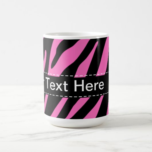 Roze en zwarte zebrastripes; Dierlijke afdrukken Koffiemok (Center)