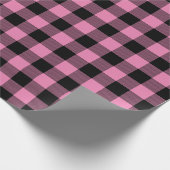 Roze en zwarte Zig Zag Buffalo Play Craft Cadeaupapier (Hoek)
