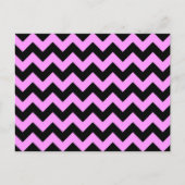 Roze en zwarte zigzag briefkaart (Voorkant)