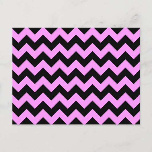 Roze en zwarte zigzag briefkaart (Voorkant)