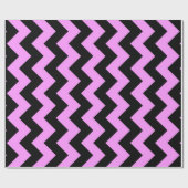 Roze en zwarte zigzag cadeaupapier (Vlak)