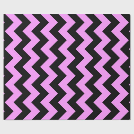 Roze en zwarte zigzag cadeaupapier (Vlak)