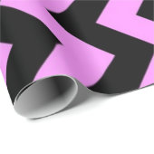 Roze en zwarte zigzag cadeaupapier (Rol Hoek)