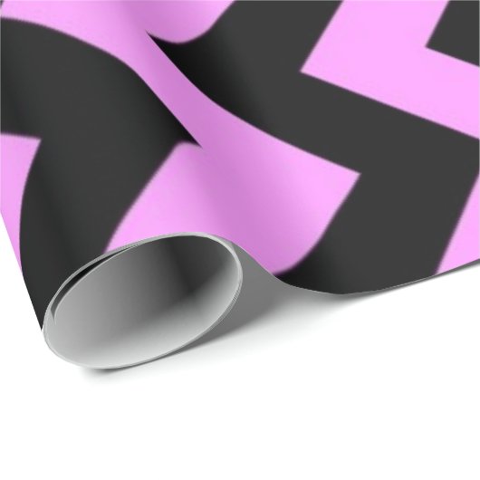 Roze en zwarte zigzag cadeaupapier (Rol Hoek)