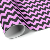 Roze en zwarte zigzag cadeaupapier (Rol Hoek)
