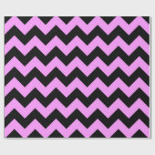 Roze en zwarte Zigzag cadeauverpakking Cadeaupapier (Vlak)