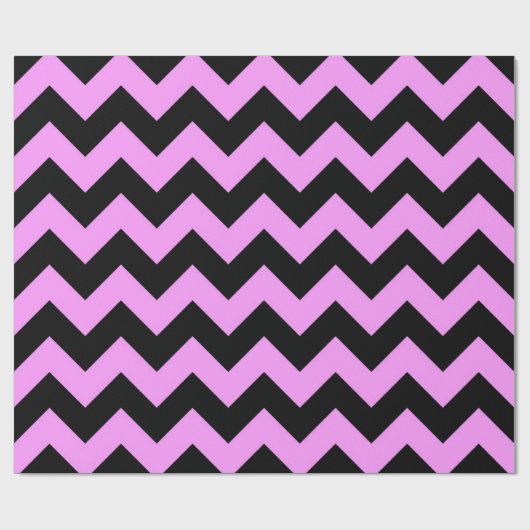 Roze en zwarte Zigzag cadeauverpakking Cadeaupapier (Vlak)