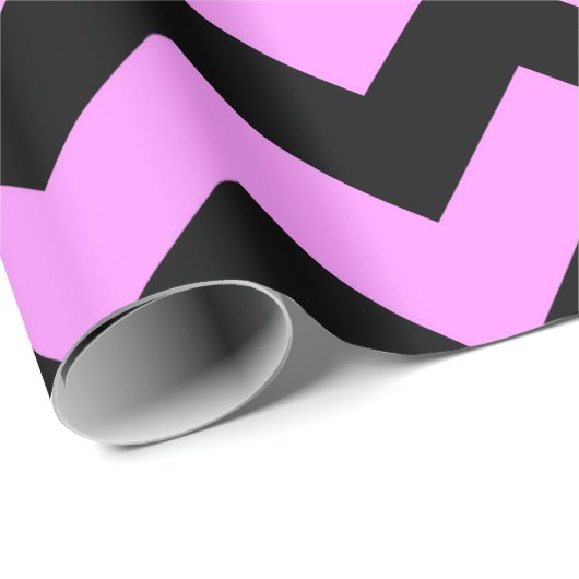 Roze en zwarte Zigzag cadeauverpakking Cadeaupapier (Rol Hoek)