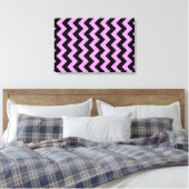 Roze en zwarte zigzag canvas afdruk (Insitu (Slaapkamer))