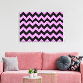 Roze en zwarte zigzag canvas afdruk (Insitu (Woonkamer))