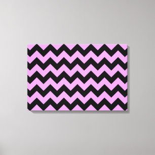 Roze en zwarte zigzag canvas afdruk