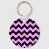 Roze en zwarte zigzag sleutelhanger (Voorkant)