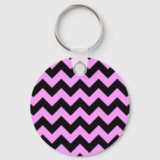 Roze en zwarte zigzag sleutelhanger (Voorkant)