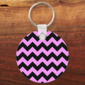 Roze en zwarte zigzag sleutelhanger (Voorkant)