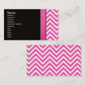 Roze en zwarte zigzag visitekaartje (Voorkant / Achterkant)
