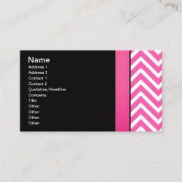 Roze en zwarte zigzag visitekaartje