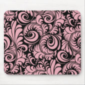 Roze en zwarte zwammen Mousepad Muismat (Voorkant)