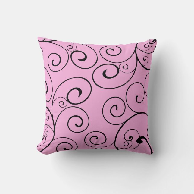 Roze en zwarte zwemmen Decoratieve Pillow Kussen (Voorkant)