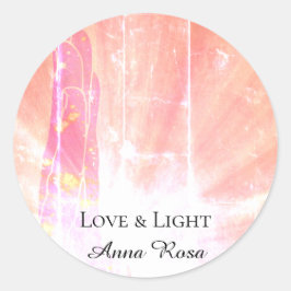 *~* Roze Energie Helende Hand Rays Liefde Licht Ronde Sticker