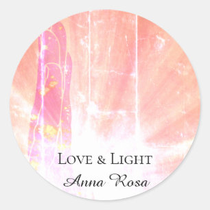 *~* Roze Energie Helende Hand Rays Liefde Licht Ronde Sticker