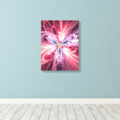 Roze Energie Vlinder Fractale Kunst Canvas Afdruk (Insitu (Houten vloer))