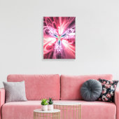 Roze Energie Vlinder Fractale Kunst Canvas Afdruk (Insitu (Woonkamer))