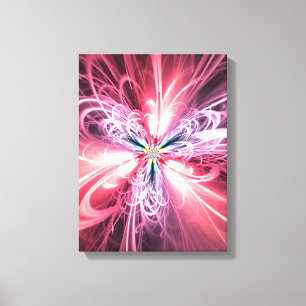 Roze Energie Vlinder Fractale Kunst Canvas Afdruk