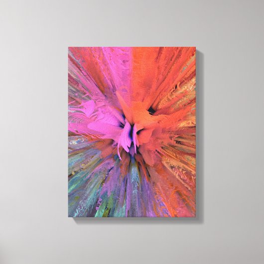 Roze Energie Vlinder Fractale Kunst Canvas Afdruk (Voorkant)