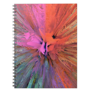 Roze Energie Vlinder Fractale Kunst Notitieboek