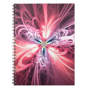 Roze Energie Vlinder Fractale Kunst Notitieboek