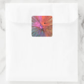 Roze Energie Vlinder Fractale Kunst Vierkante Sticker (Tas)