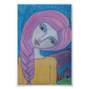 Roze engel, 4x6 druk foto afdruk