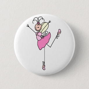 Roze Engel Ballerina Knop Ronde Button 5,7 Cm