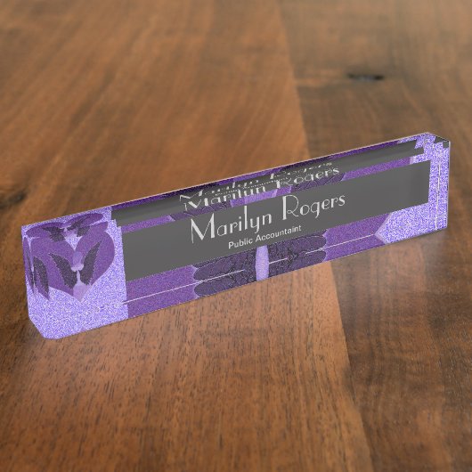 Roze engel en hart naambordje (Zijkant)