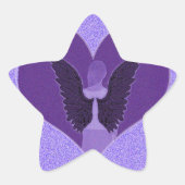 Roze Engel en Hart Ster Sticker (Voorkant)